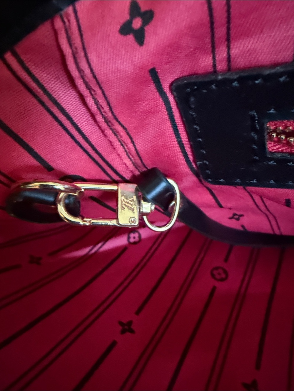 Black Monogram Canvas Tote with Matching Pouch - Picture 6 of 9